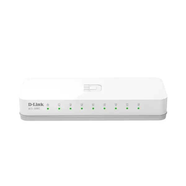 D-Link DES-1008C Unmanaged Switch, 8-Port 10/100 Mbps