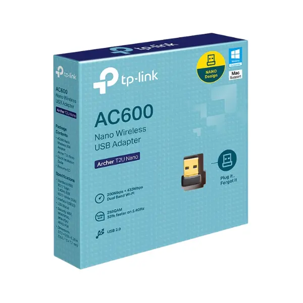 TP-Link Archer T2U Nano Wireless USB Adapter, AC600