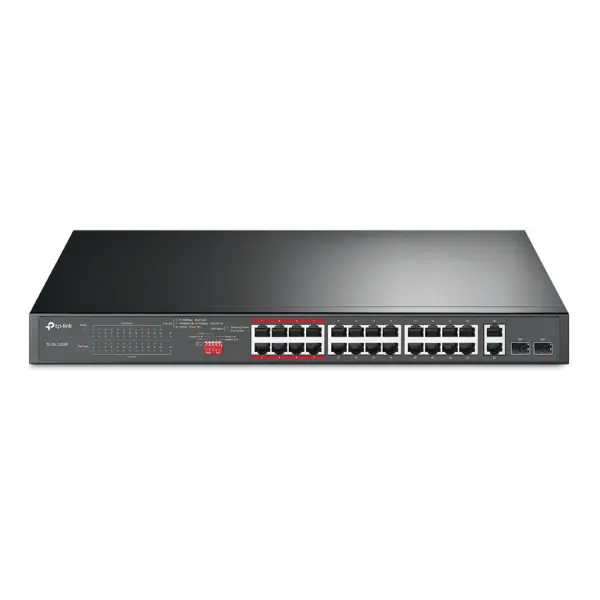 TP-Link TL-SL1226P Unmanaged PoE+ Switch, 24-Port 10/100Mbps + 2-Port Gigabit
