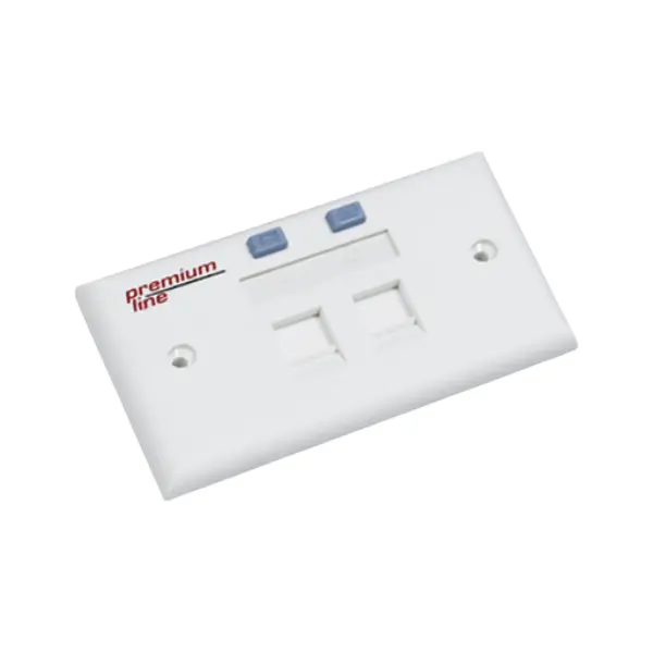 Premium Line 121722110 USA Face Plate, 2 Port, White