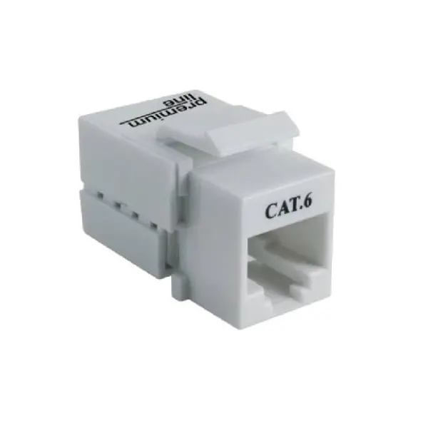 Premium-Line 106111010 Cat 6 90° Unshielded Keystone Jack - White