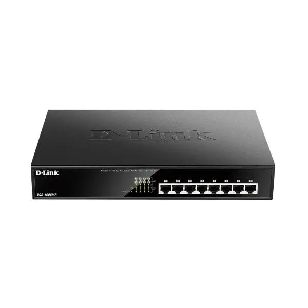 D-Link DGS-1008MP Desktop PoE Switch, 8-Port Gigabit Max