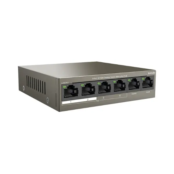 Tenda TEF1106P-4-63W PoE Switch, 6-Port 10/100M with 4-Port PoE