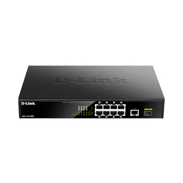 D-Link DGS-1010MP PoE Switch, 10-Port Gigabit, 10/100/1000 Mbps