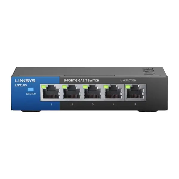 Linksys LGS105 Desktop Unmanaged Switch, 5-Port Gigabit Ethernet