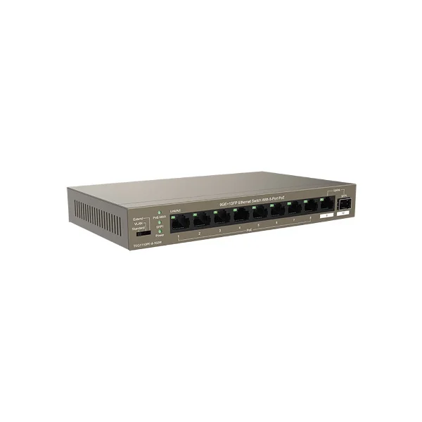 Tenda TEG1110PF-8-102W Unmanaged PoE Switch, 9 Port Gigabit Ethernet + 1SFP
