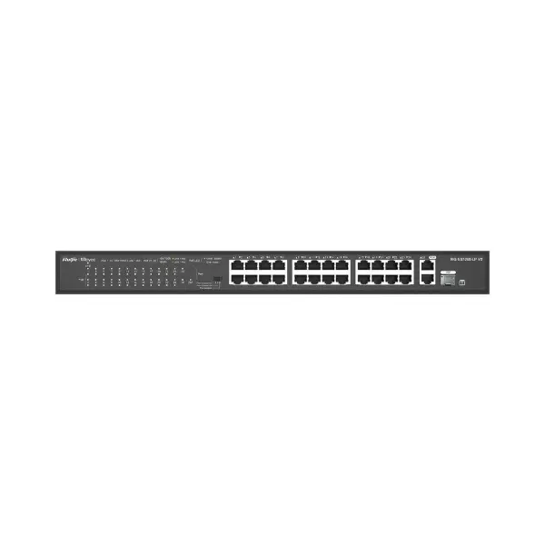 Ruijie Reyee RG-ES126S-LP V2 Rackmount PoE Switch, 24-Port 10/100 Mbps + 2 Port Gigabit