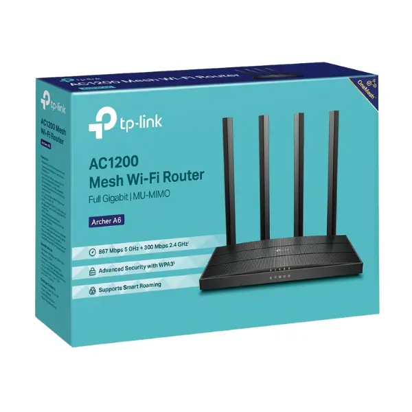 TP-Link Archer A6 MU-MIMO Gigabit Wireless Router, AC1200