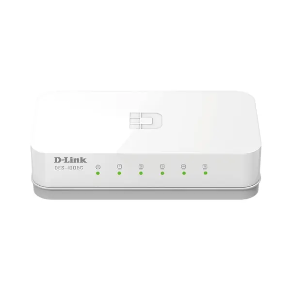 D-Link DES-1005C Desktop Unmanaged Switch, 5-Port 10/100 Mbps