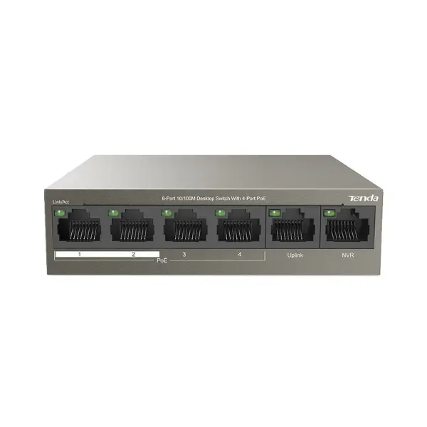 Tenda TEF1106P-4-63W PoE Switch, 6-Port 10/100M with 4-Port PoE
