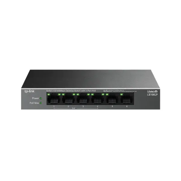 ​TP-Link ​​LS106LP Desktop PoE Switch, 6-Port 10/100Mbps