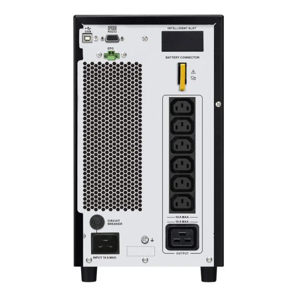 APC SRV3KI-E On-Line Easy UPS, 3000VA/2700W, Tower, 230V, 6x IEC C13 + 1x IEC C19 outlets, Intelligent Card Slot, LCD