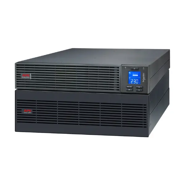 APC SRV6KRILRK Easy On-Line UPS, 6kVA/6kW, 230V, Hard wire 3-wire(P+N+E) outlet, Intelligent Card Slot, LCD, Extended Runtime, W/ rail kit, Rackmount 5U